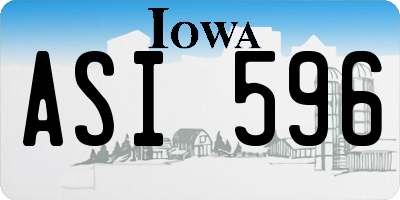 IA license plate ASI596