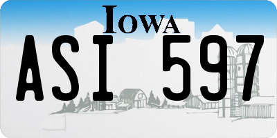 IA license plate ASI597