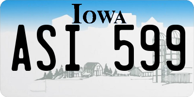 IA license plate ASI599