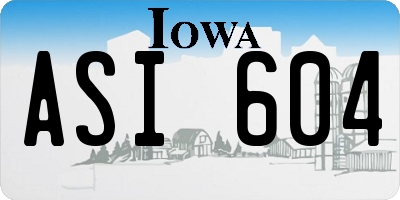 IA license plate ASI604