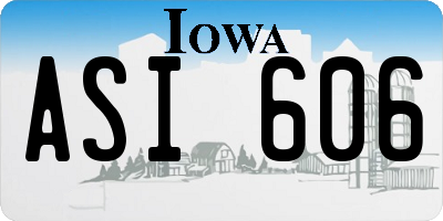 IA license plate ASI606