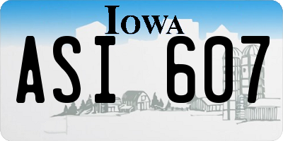 IA license plate ASI607