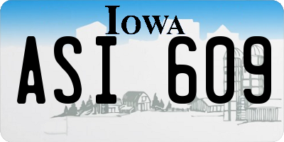 IA license plate ASI609