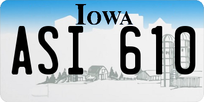 IA license plate ASI610