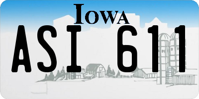 IA license plate ASI611