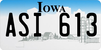 IA license plate ASI613