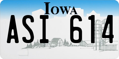 IA license plate ASI614