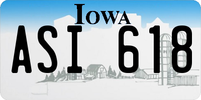 IA license plate ASI618