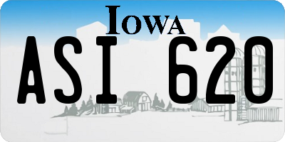 IA license plate ASI620