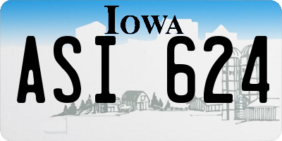 IA license plate ASI624