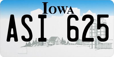 IA license plate ASI625