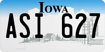 IA license plate ASI627