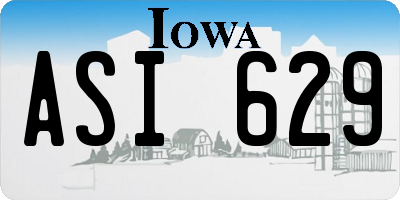 IA license plate ASI629