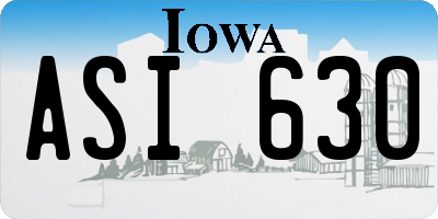 IA license plate ASI630