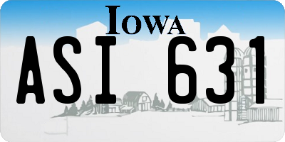 IA license plate ASI631