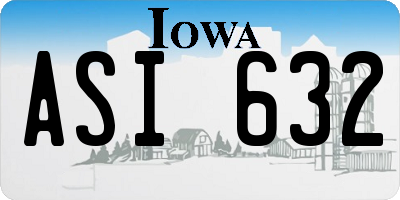 IA license plate ASI632