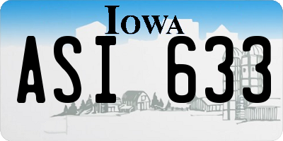 IA license plate ASI633