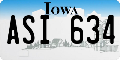 IA license plate ASI634