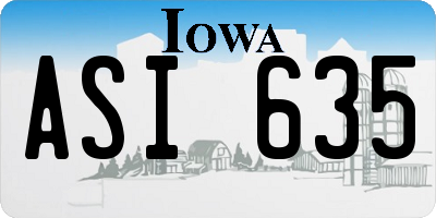 IA license plate ASI635