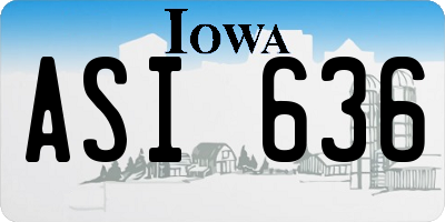 IA license plate ASI636