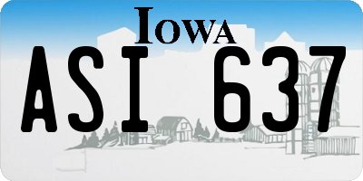 IA license plate ASI637