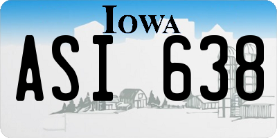 IA license plate ASI638