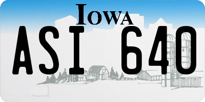 IA license plate ASI640