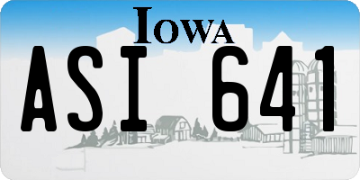 IA license plate ASI641