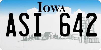 IA license plate ASI642