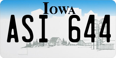 IA license plate ASI644