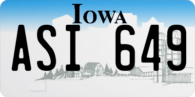 IA license plate ASI649