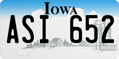 IA license plate ASI652