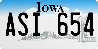 IA license plate ASI654