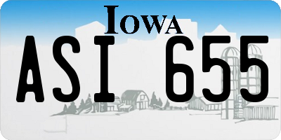 IA license plate ASI655