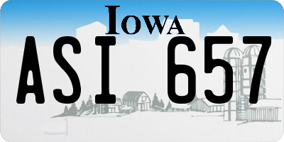 IA license plate ASI657