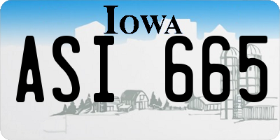 IA license plate ASI665