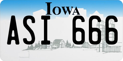 IA license plate ASI666