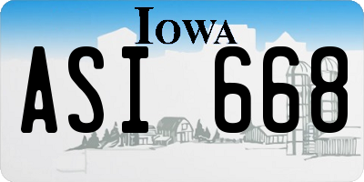 IA license plate ASI668