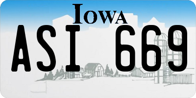 IA license plate ASI669