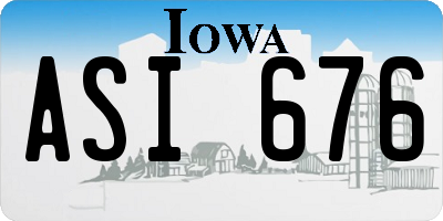 IA license plate ASI676