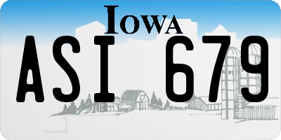 IA license plate ASI679