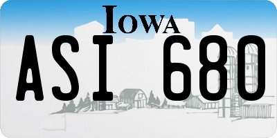 IA license plate ASI680