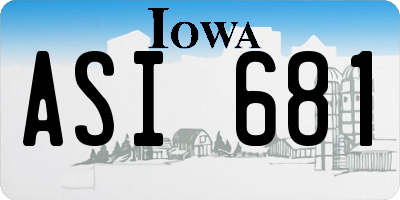 IA license plate ASI681