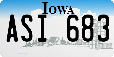 IA license plate ASI683