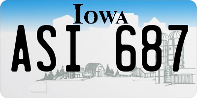 IA license plate ASI687