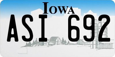 IA license plate ASI692