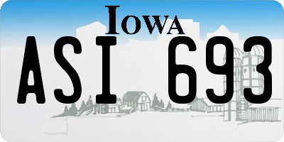 IA license plate ASI693