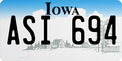 IA license plate ASI694