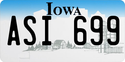 IA license plate ASI699