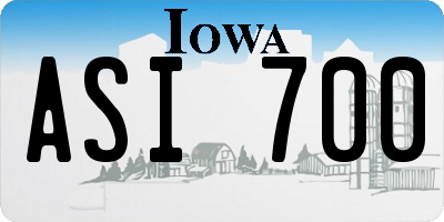 IA license plate ASI700